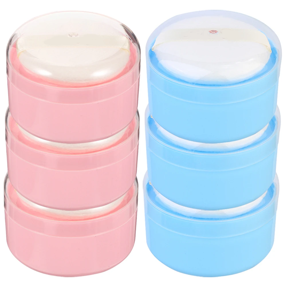 

6 Pcs Puff Box Synthetic Sponge Lightweight Portable Loose Hand Travel Powder For Loose Powder Packing