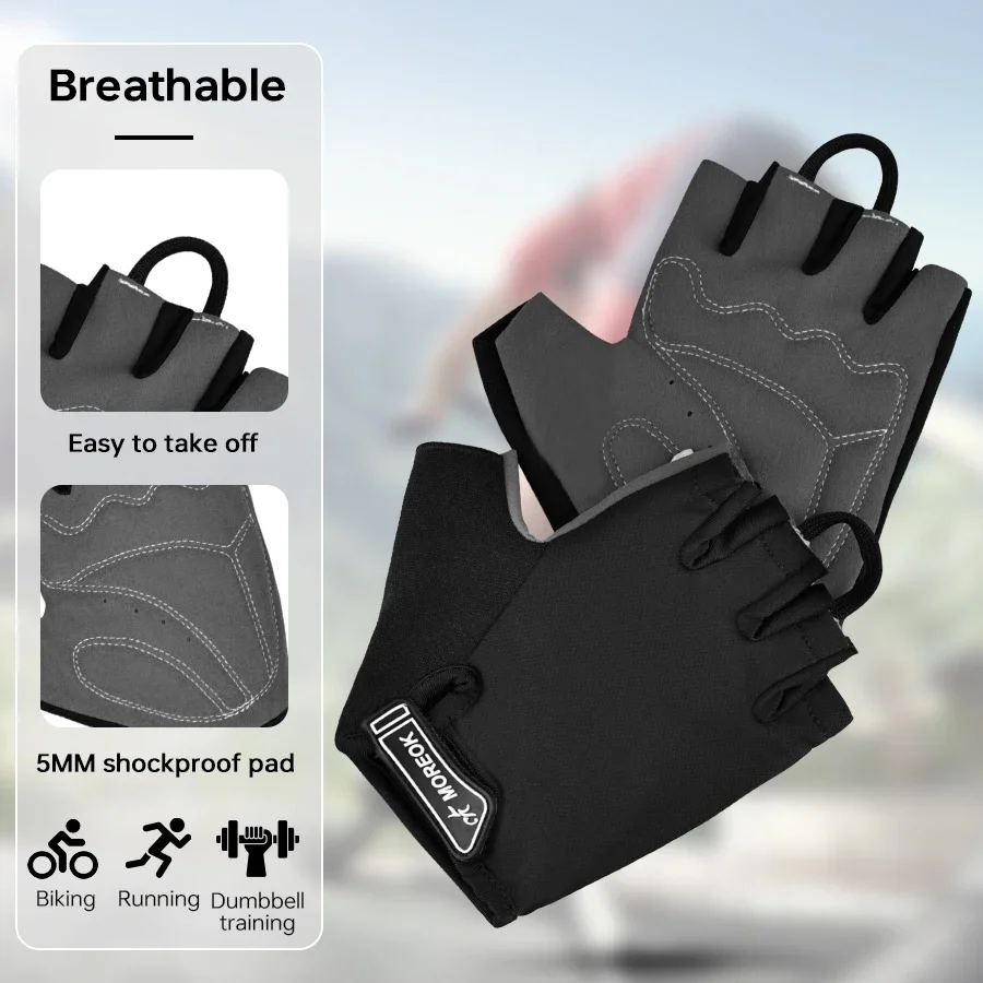

Мужские и женские амортизирующие велосипедные перчатки с гелевой подкладкой, нескользящий дизайн, подходит для велоспорта, тренировок в тренажерном зале