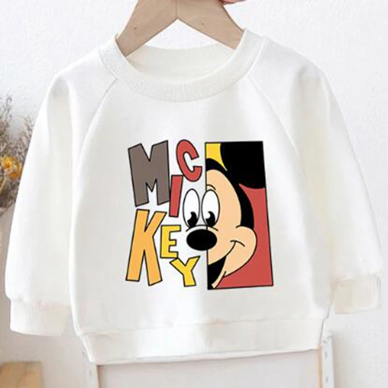 Dziecko chłopiec z długim rękawem bluza Baby Girl wiosna jesień bluza ubrania myszka Mickey Minnie Donald bawełniana koszulka piżama topy