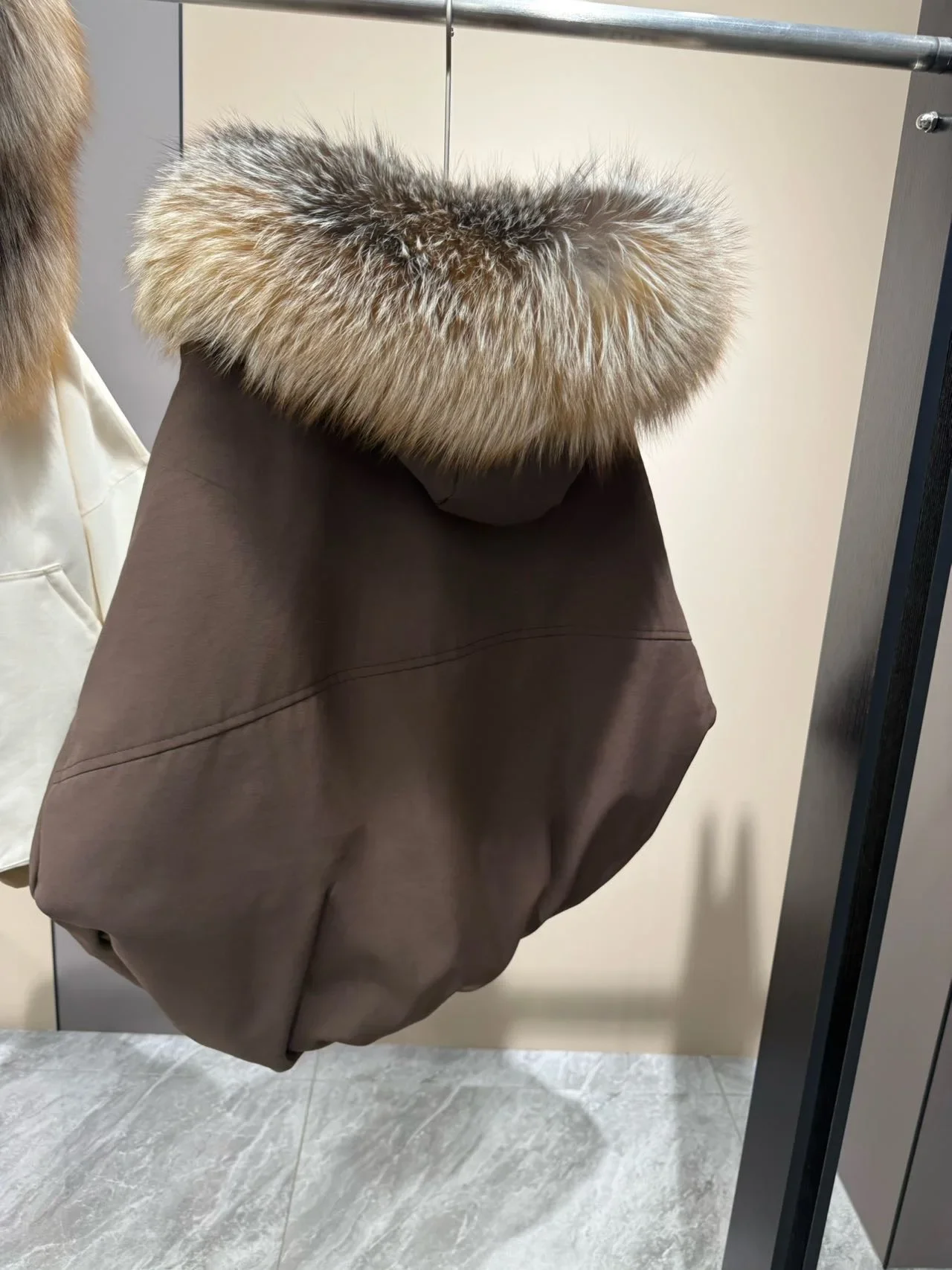 OFTBUY Real Fox Fur Collar Goose Down Jacket Women Cropped Hooded Coat Winter Warm Zipper Natural Fox Fur Thick Outerwear