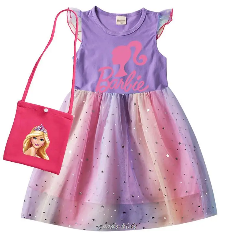 Ropa de la película Barbie para niñas, disfraces de Año Nuevo para Cosplay, bolso Kawaii, vestido de princesa para niños, cumpleaños