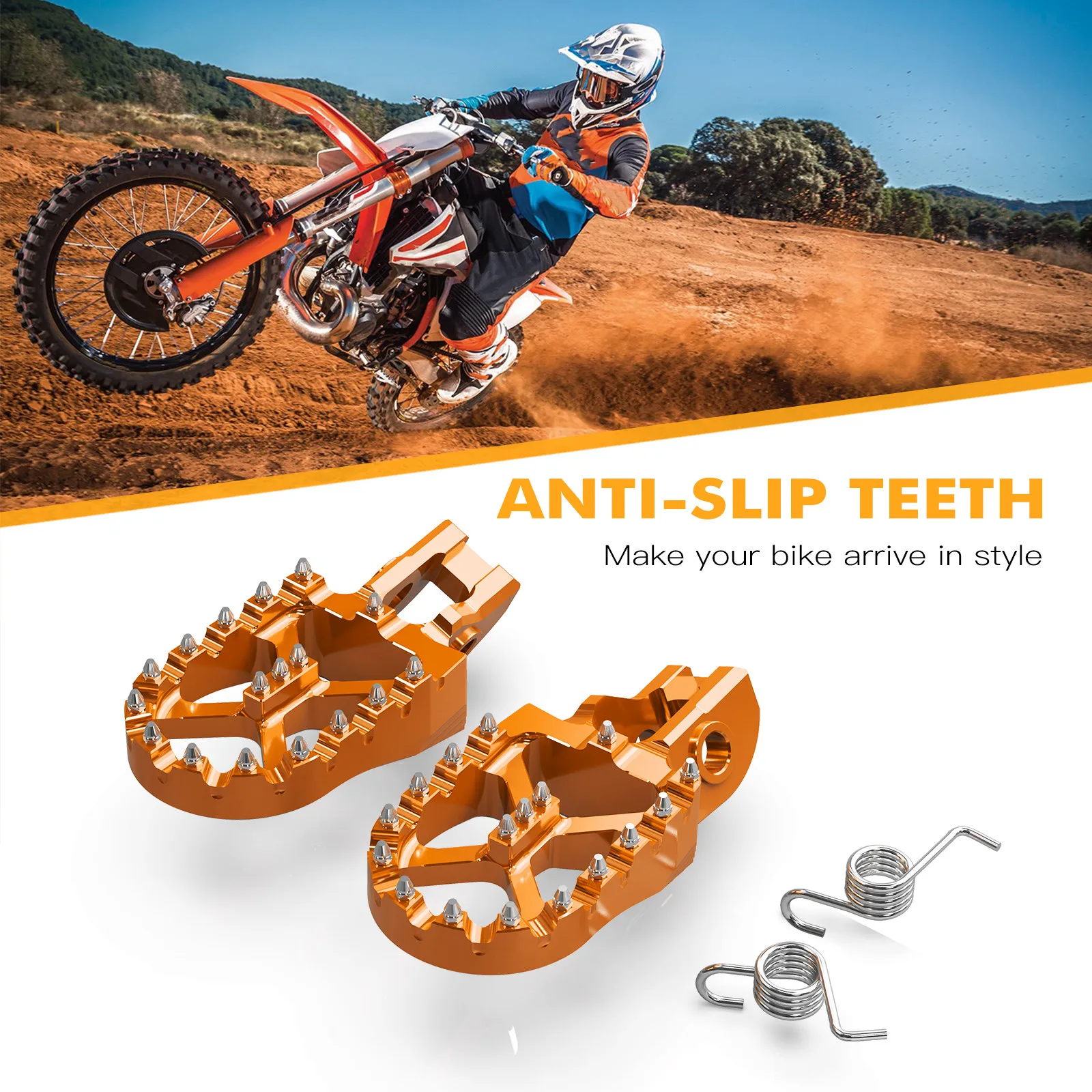 NICECNC For KTM EXC 300 250 XCW EXCF 450 350 2023 SX 125 SXF 450 2022 2021 Husqvarna TE 300 GasGas EC 300 Foot Pegs Footrest Kit view 4
