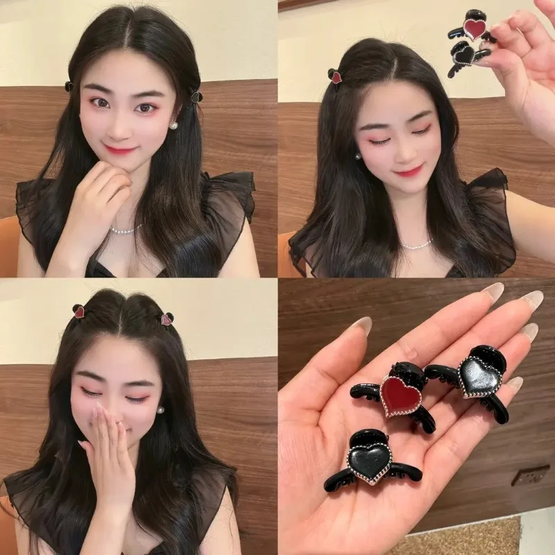 Jepit Rambut Mini Bentuk Hati Gaya Baru Jepit Rambut Putri Jepit Hiu untuk Menata Poni dan Rambut yang Mengembang