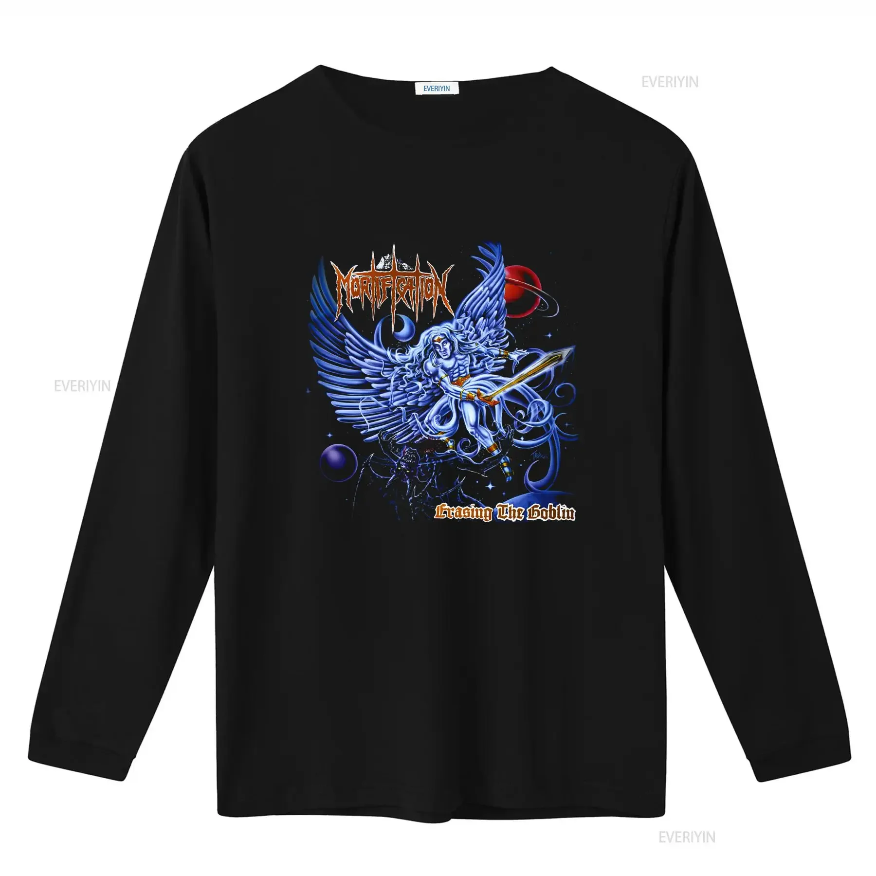 Mortification Erasing the Goblin Cotton Black T Shirt S 5XL PM1900 Long Sleeves vintage Washed Versatile Casual Slightly