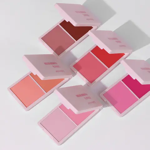 5 Colors Cream Powder Blush Matte Dewy Rosy Blush Pan Long Wear High Pigment Natural Blush Waterproof Daily Face Makeup Cosmetic