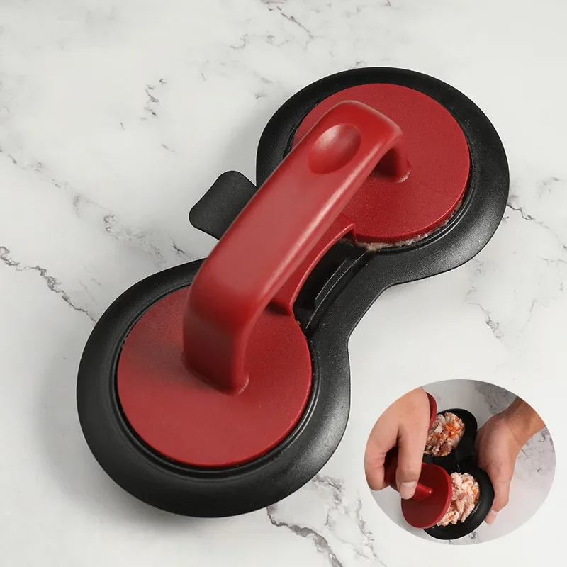 Double Hole DIY Manual ABS Hamburger Press Maker Cutlet Mold Grill Kitchen Tool Handheld Meat Pie Easy to Clean Safe KitchenTool