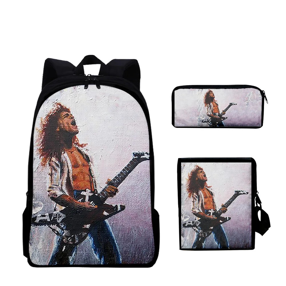 

Youthful Eddie Van Halen 3pcs/Set 3D Print 3pcs/Set Student Travel bags Laptop Daypack Backpack Shoulder Bag Pencil Case