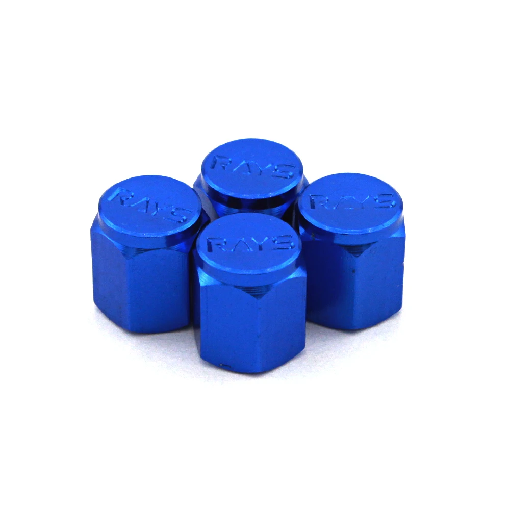 4Pcs RAYS Car Bicycle Motorcycle Wheel Tyre Tire Air Aluminum Alloy Valve Caps Stem Cover Hexagonal Tyre Wheel Ventil Valve Caps