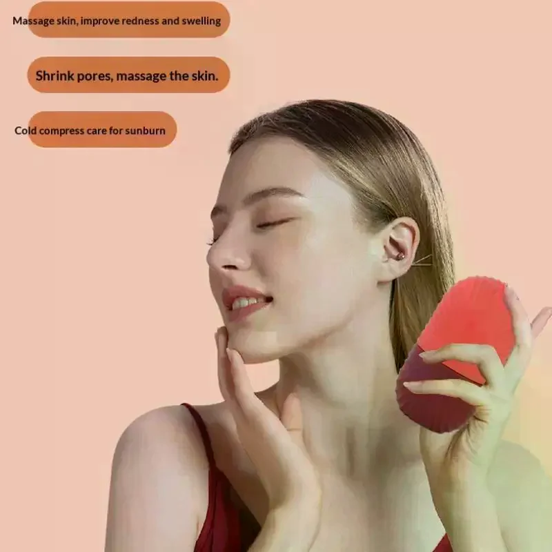 Gift For Women Skin Care Freezer Reusable Shell Pattern Silicone Ice Mold For Face Facial Beauty Ice Roller Skin Care Tools 1Pc