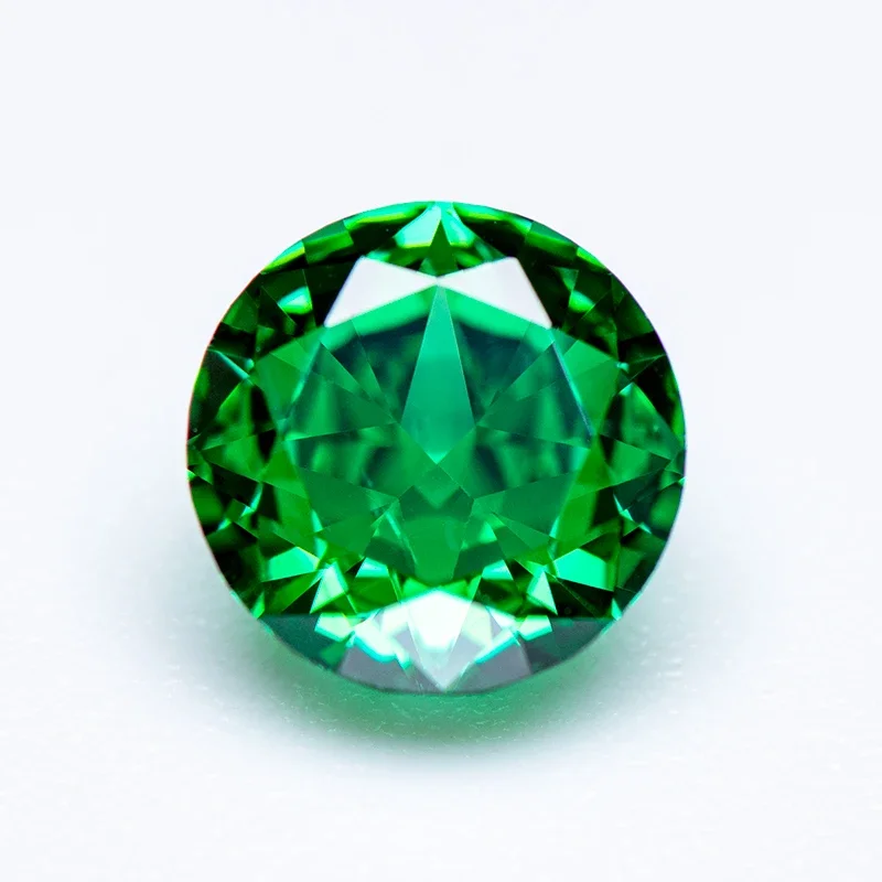 

Cubic Zirconia Crushed Ice Cut Dark Green Color Round Shape Charms for Jewelry Making Earrings Pendant Materials No Certificate