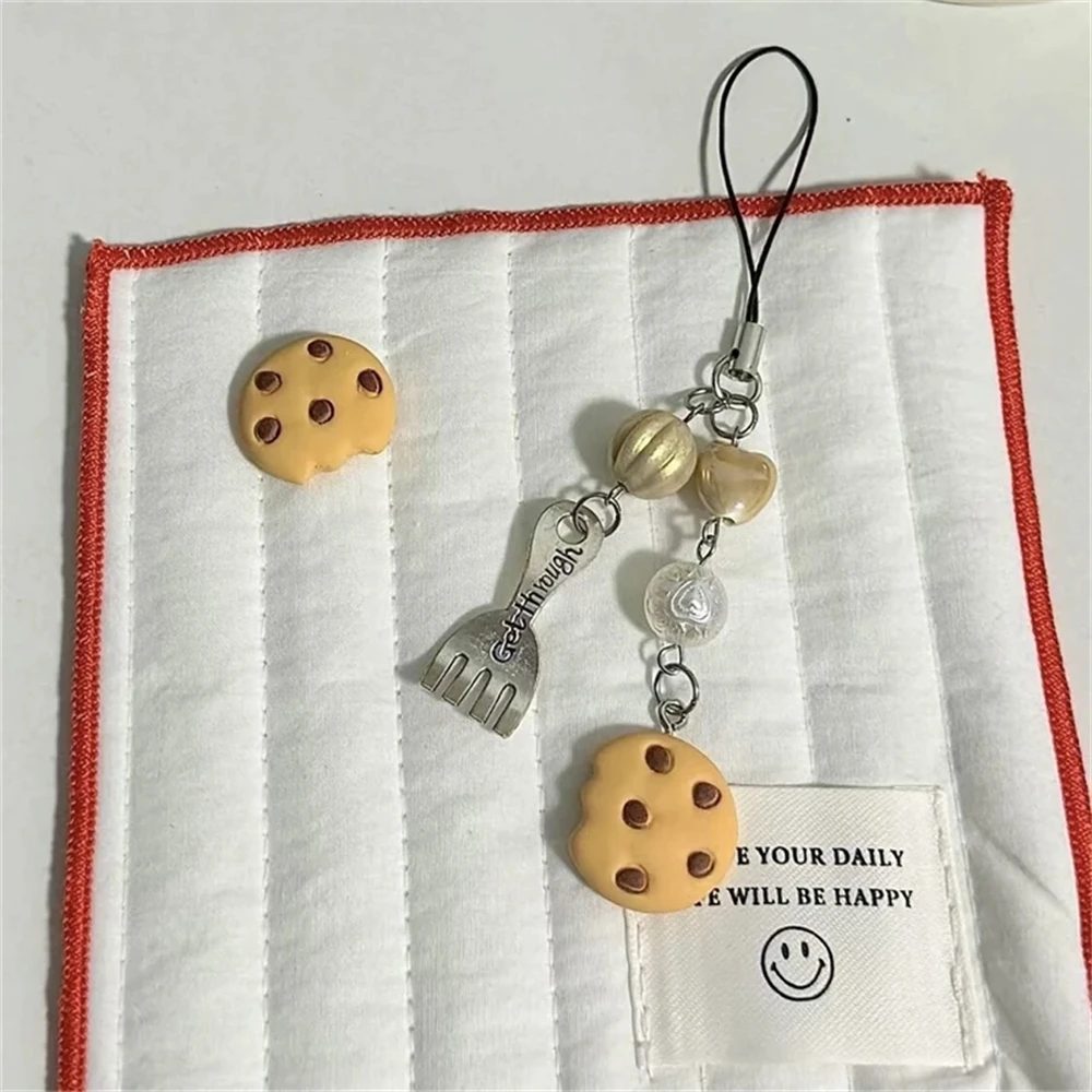 Cute 3D Strawberry Cake Cookie Pendant Phone Charm Strap Lovely Accessories Lanyard Keycord For iPhone Camera Bag Girls Jewelry image 3