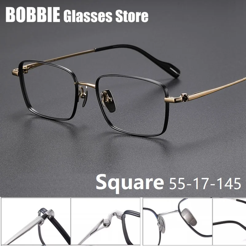 

Pure Titanium Glasses Frame Men Retro Vintage Square Eyeglasses Frames Business Rectangle Style Eyewear Spectacles 2026 New