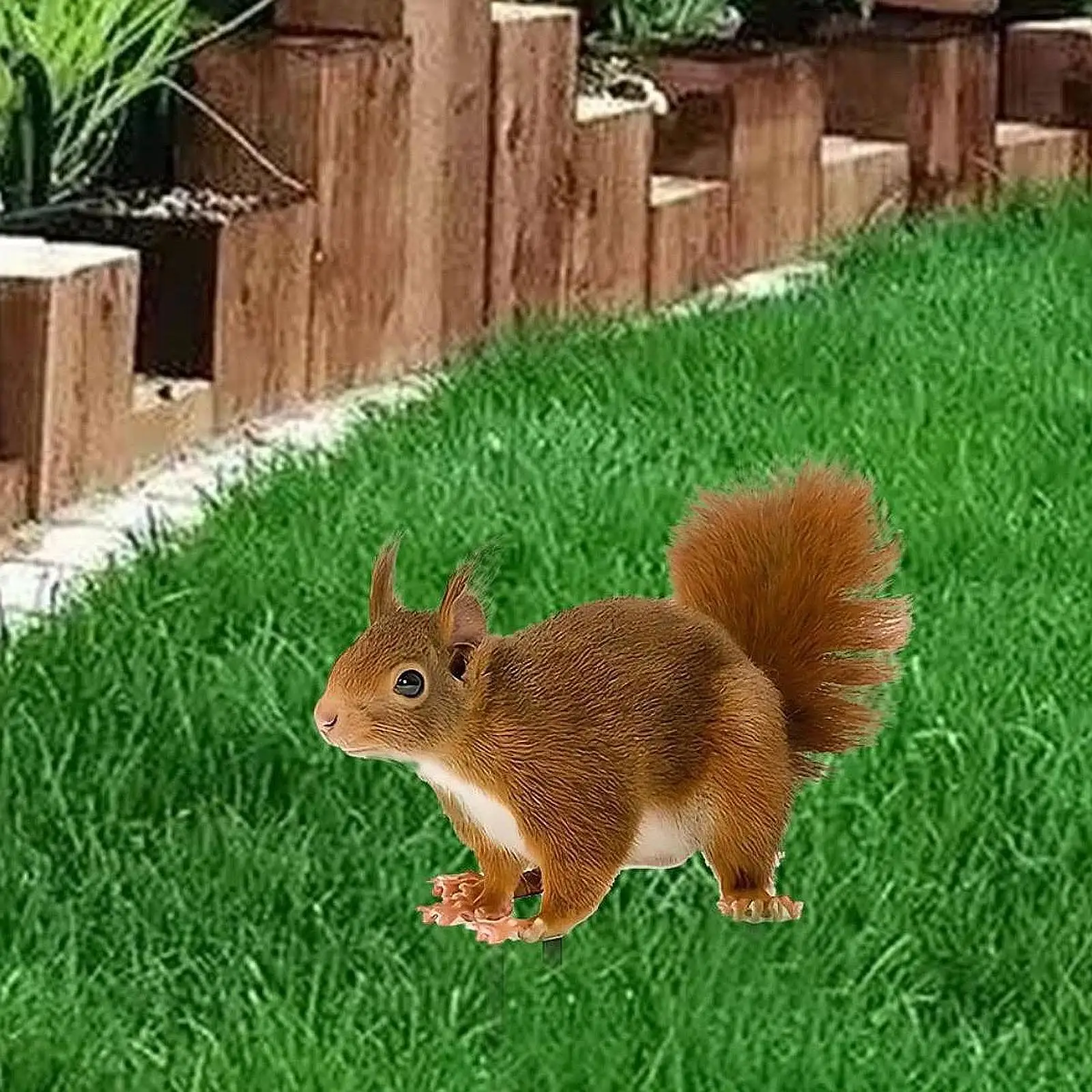 2D Flat Squirrel Decorative Garden Stake Backyard Creative Flower Pot Decor