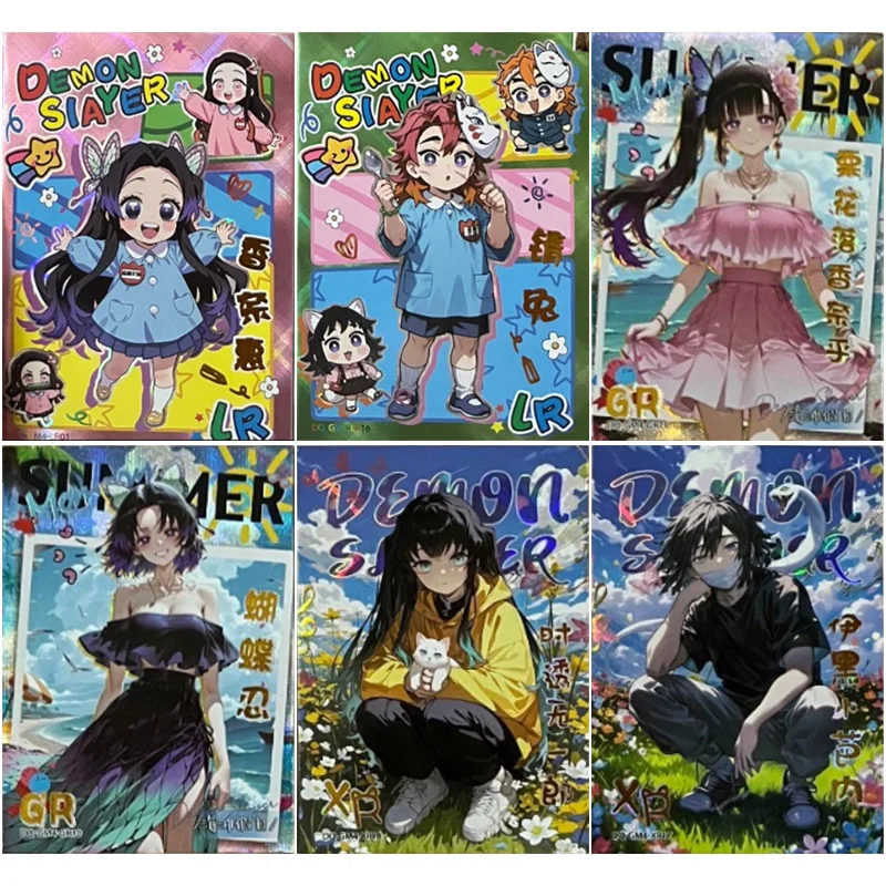 

Douqu 4 аниме Demon Slayer LR GR XR Card Kanroji Mitsuri Kamado Nezuko Коллекционные карты Рождественские подарки на день рождения Детские игрушки