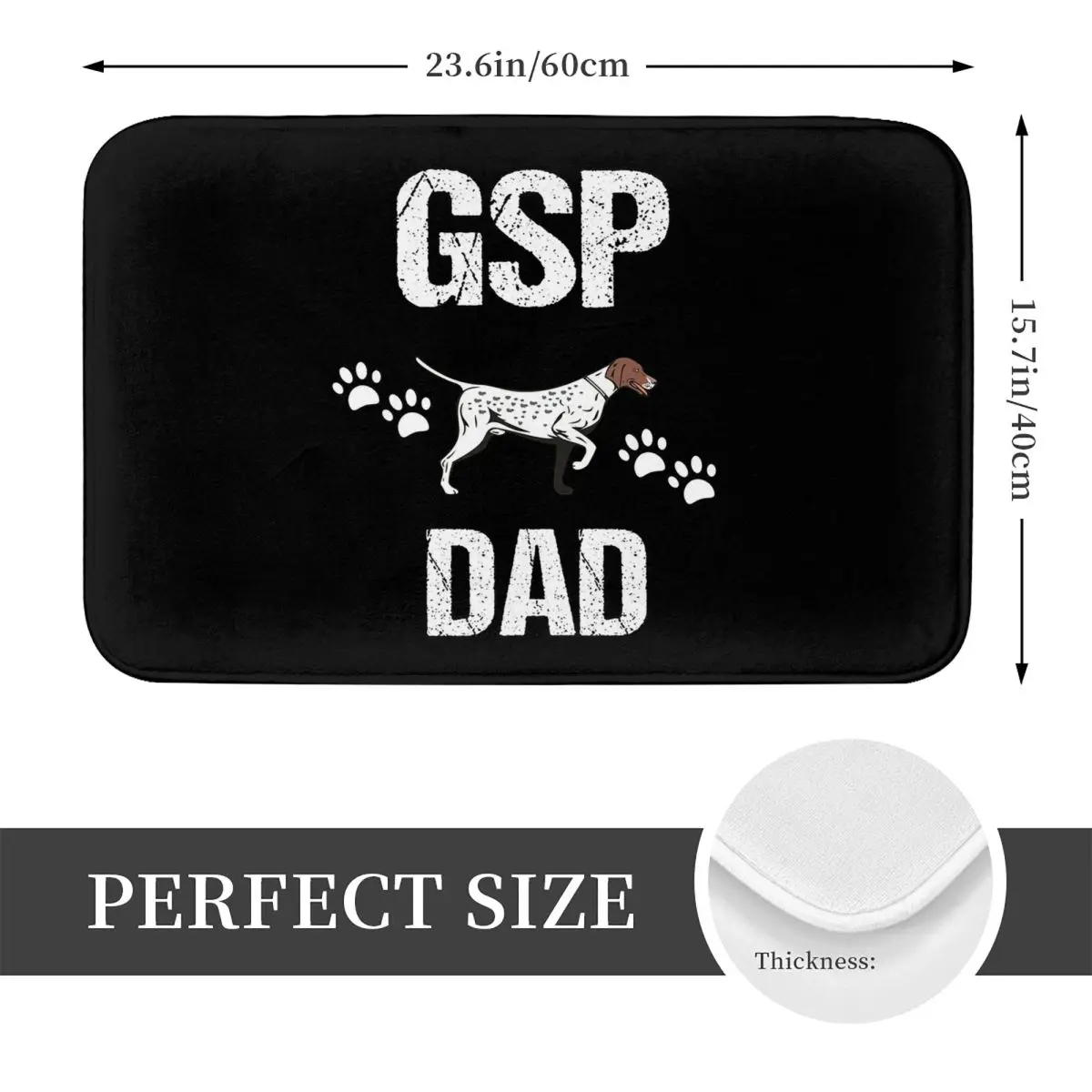 GSP Dad German Shorthaired Pointer Dog Non-slip Doormat Floor Mat Carpet Rug for Kitchen Entrance Home Balcony Footpad Mats