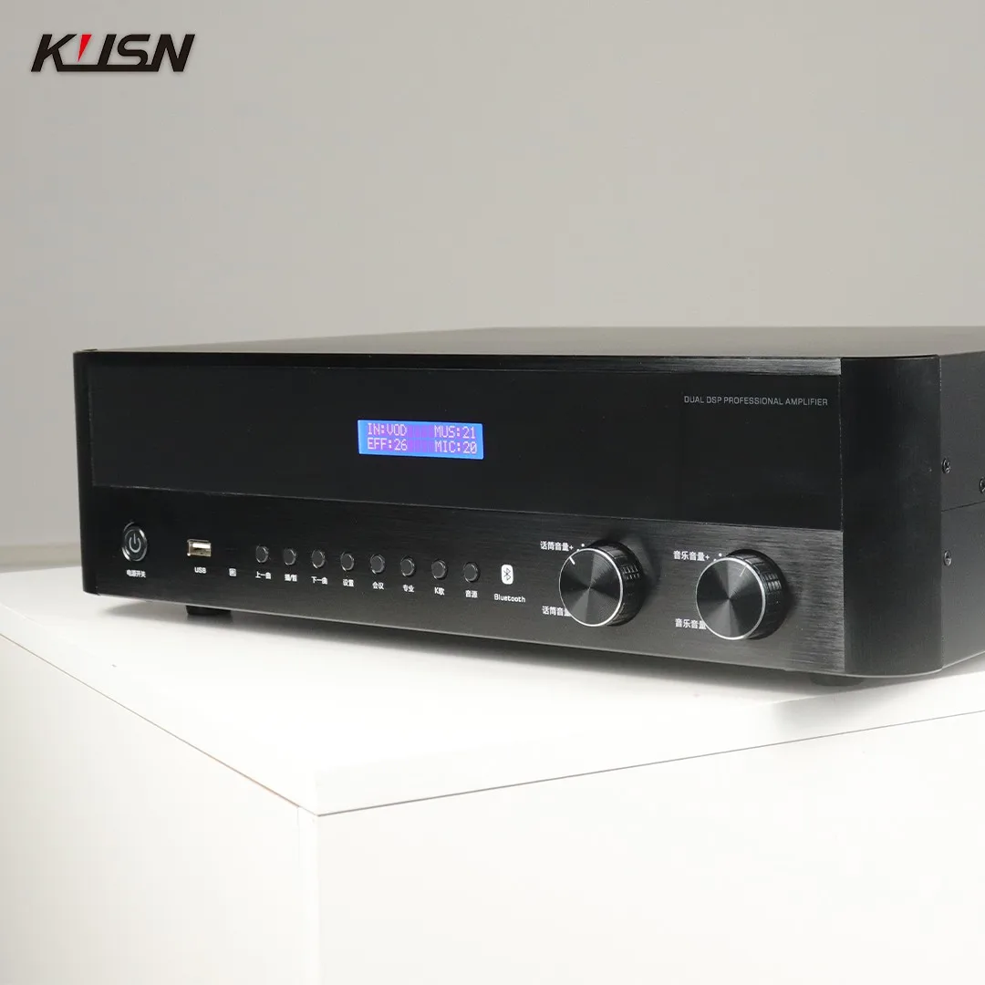 350W+350W Analog DSP Audio Power Amplifier Karaoke Home Theater KTV Sound System Karaoke Amplifier