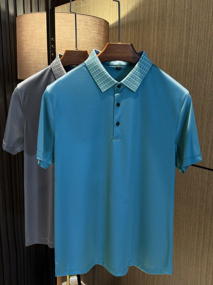 

Casual Luxury Men's ort Sve irt Lightweight Busin ential! Pure Color Turn-down Collar Silk Polyester Blend