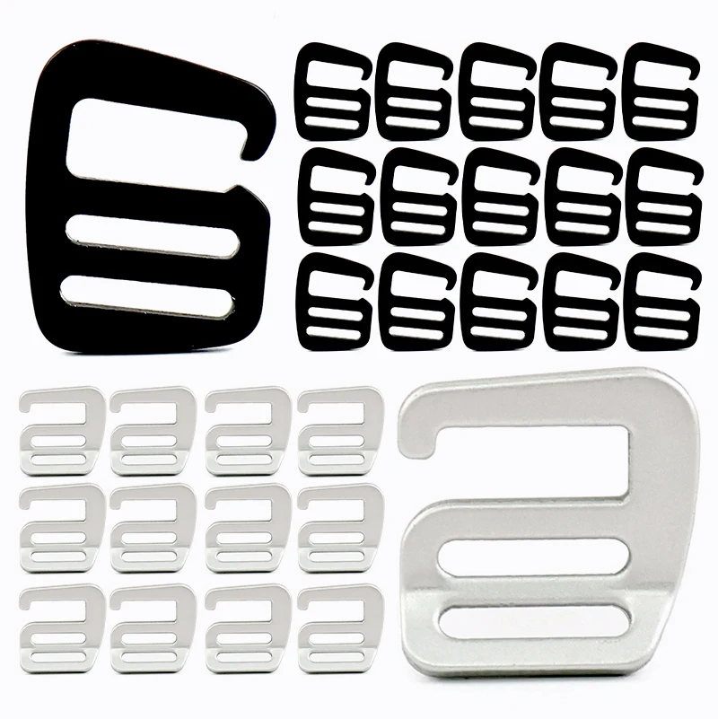 

10/20Pcs 20/25mm Metal G Hook Buckles For Backpack Bags Clasp Tri-Glide Webbing Strap Adjust Buckle DIY Hardware Accessories