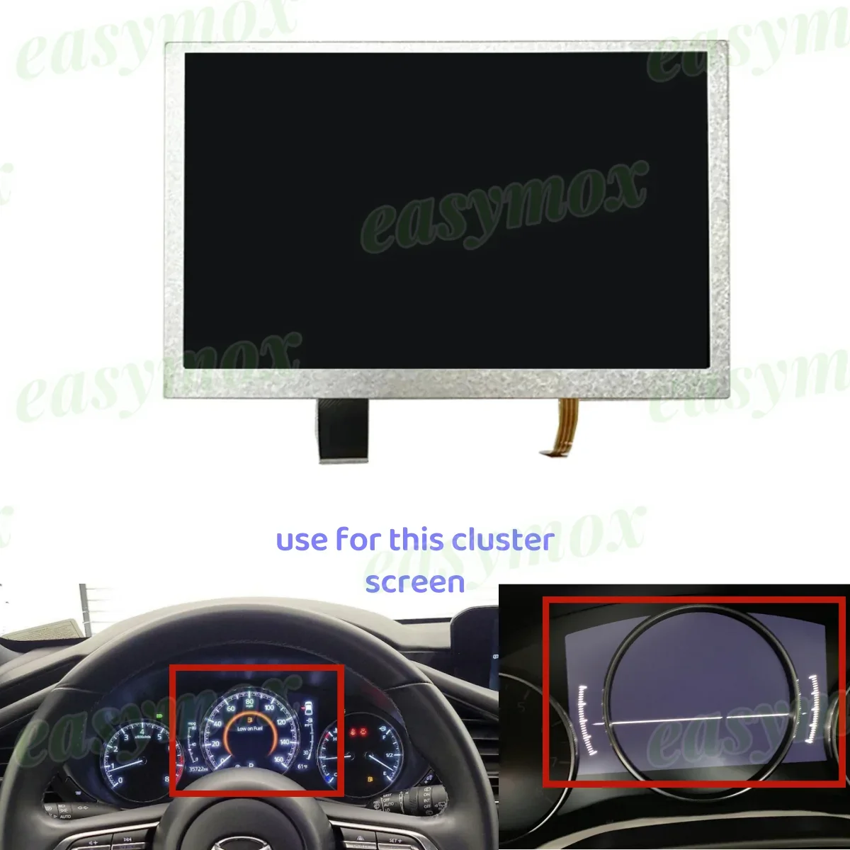 

7" LCD Display for Mazda 3 Dashboard Speedometer Screen Repairment VPJJVF-10849 Instrument Cluster 2019-2023 2020 2021 2022