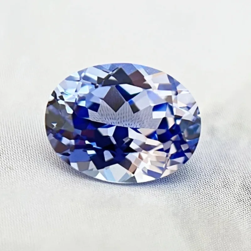 

Lab Grown Sapphire Cornflower Color Oval Cut Top Quality Pendant Gemstones For Charms Jewel Making Selectable AGL Certificate