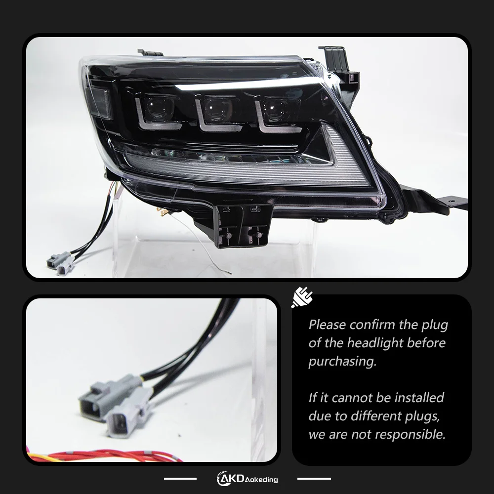 

Headlights For Toyota Hilux VIGO 2012-2014 автомобильные товары 12V H7 LED 2 PCS Light AKD Car Decorations Accessories Head Lamp