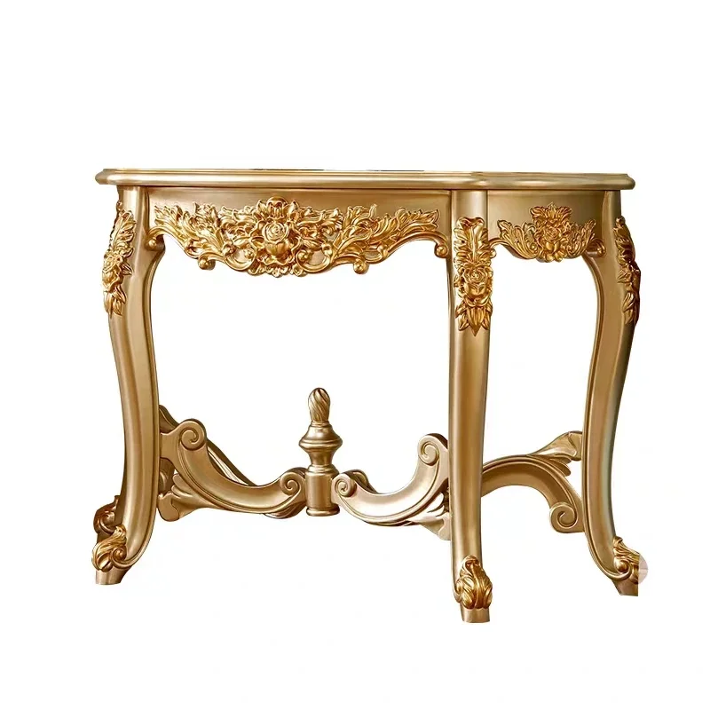 

European-style all-solid wood entrance table, neoclassical carved entrance table, living room foyer cabinet, French-style villa