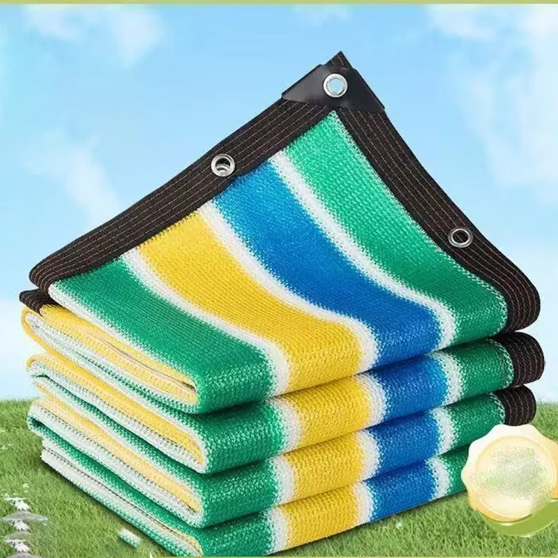 Outdoor Sun Shed HDPE UV Protection Shade Mesh 12 Needle 90% Shade Rate Car Pergola Garage Solar Shade Mesh Rainbow