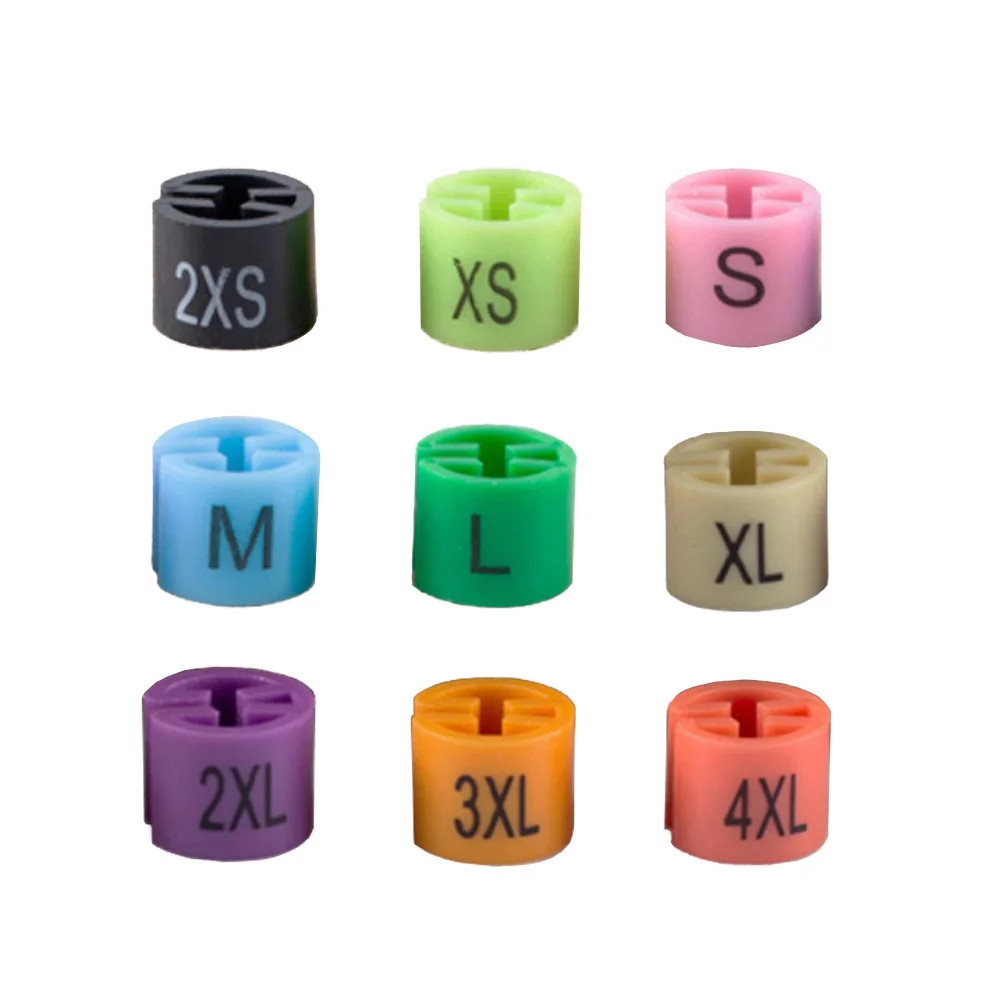 2XS-6XL Common Sizes Plastic Hanger Size Markers Assortment Color-Coding Hanger Sizes Tags Marker