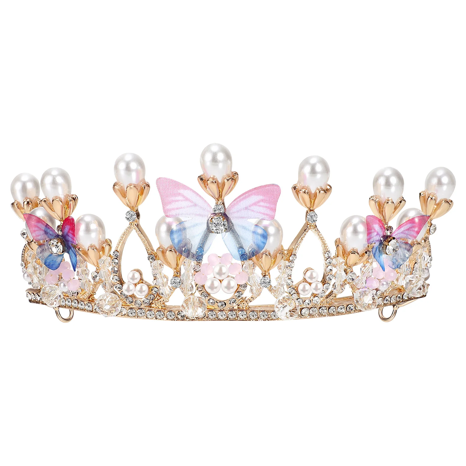 

Butterfly Crown Headband For Crystal Hair Accessories Birthday Party Festival Wear Headpiece