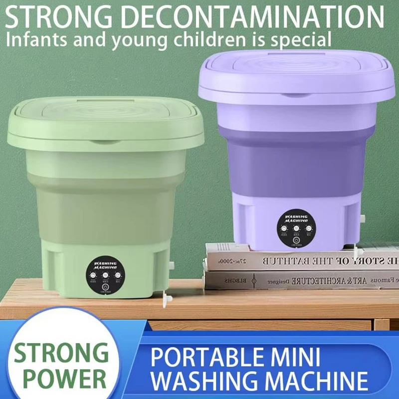 

Мини-складная стиральная машина 8л, бытовая одежда, носки, стиральная машина для чистки нижнего белья, дорожная стиральная машина с отжимом для сушки