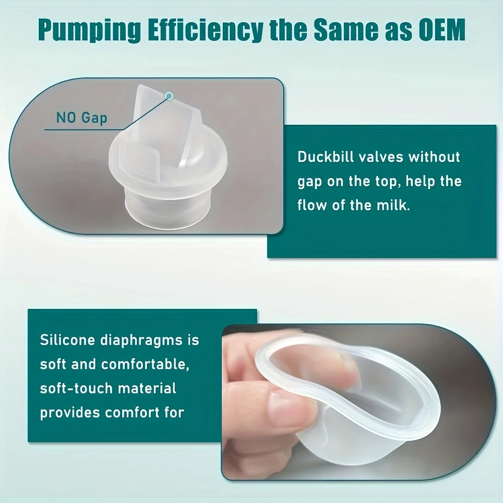 6 قطع من صمامات منقار البط و4 قطع من غشاء السيليكون المتوافق مع مضخة الثدي Zomee Z1/Z2/BabyBuddha/NCVI 8782/8780/Motif Twist