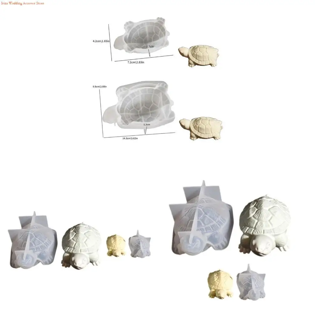 

G92D Set of 2 Versatile Turtles Ornament Silicone Molds For Unique Decorative Project