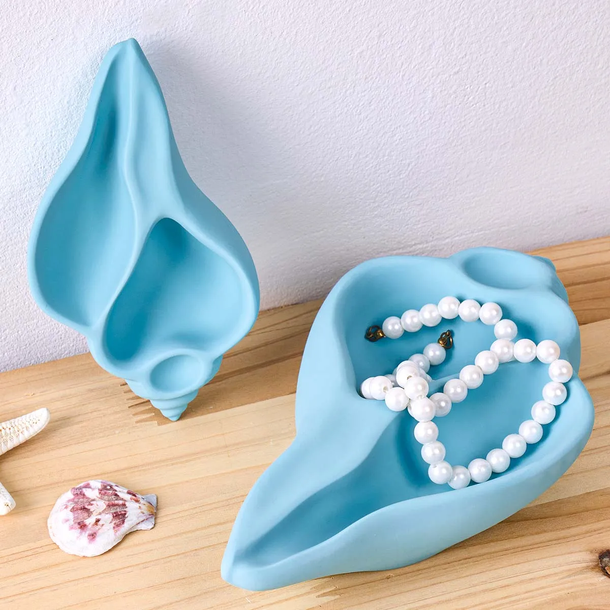 Ocean Conch Shell Candle Cup Silicone Mold DIY Home Decor Supplies Plaster Resin Jewelry Storage Tray Crafts Making Molds