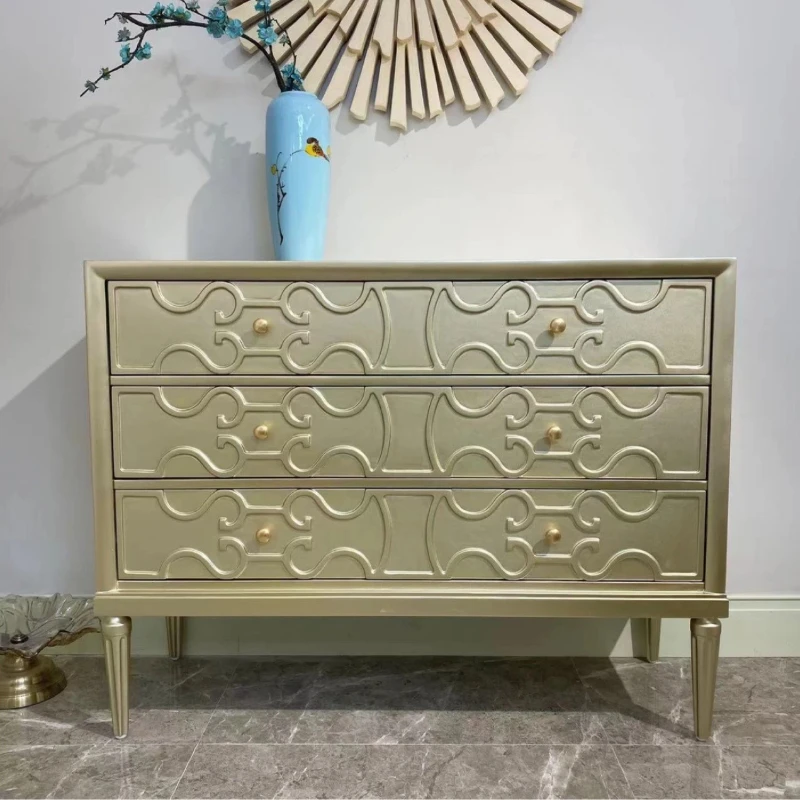 

American light luxury door cabinet, living room solid wood six-bucket cabinet, entrance hall decorative cabinet, locker, multi-f