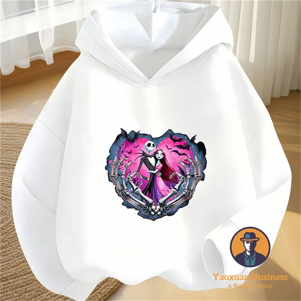 2025 للأولاد والبنات الكابوس قبل عيد الميلاد مبطن بالصوف هوديي شبح طباعة الشتاء يندبروف