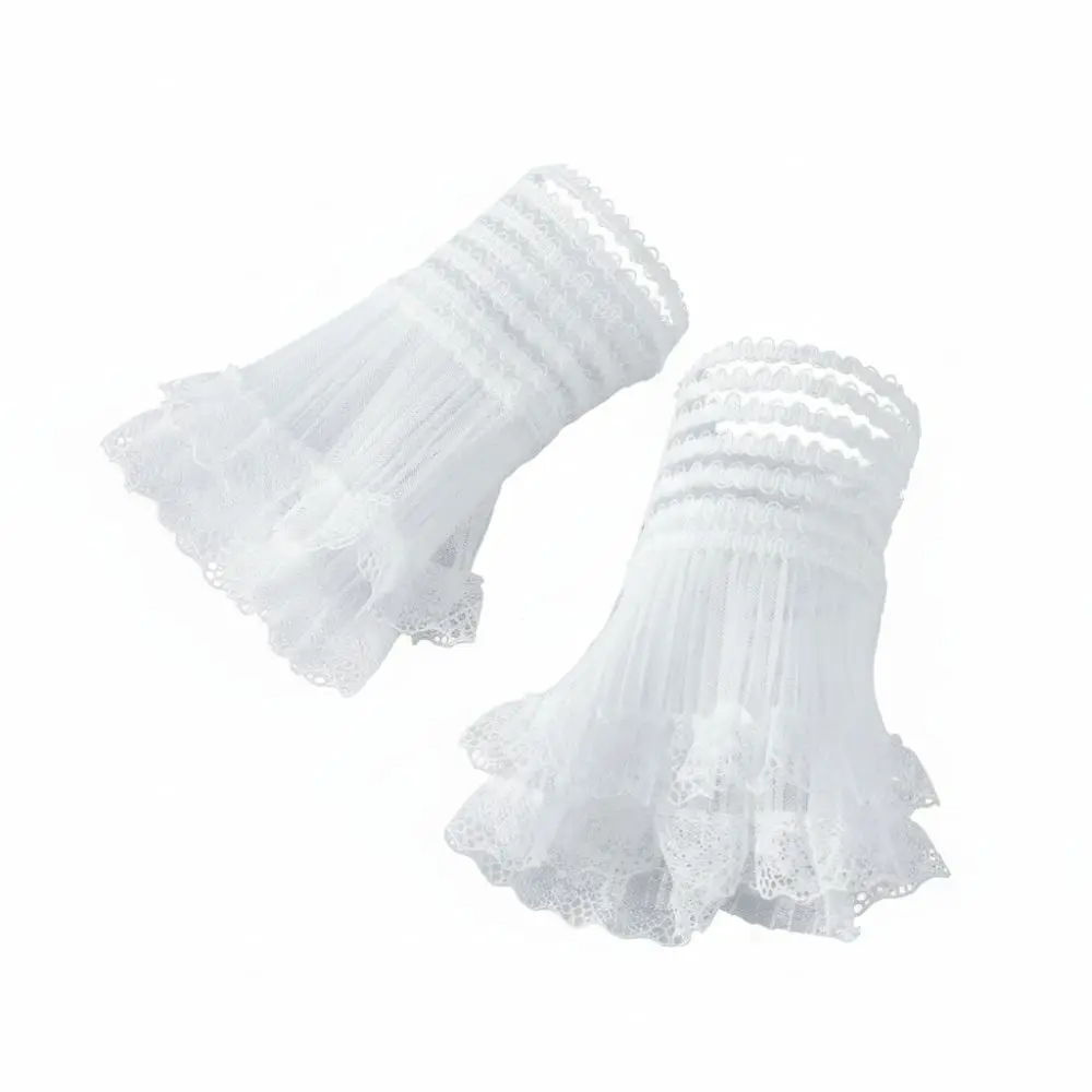 

New Multilayer Ruffle Fake Cuff Detachable White Black Wrist Cuff Lace Cuff