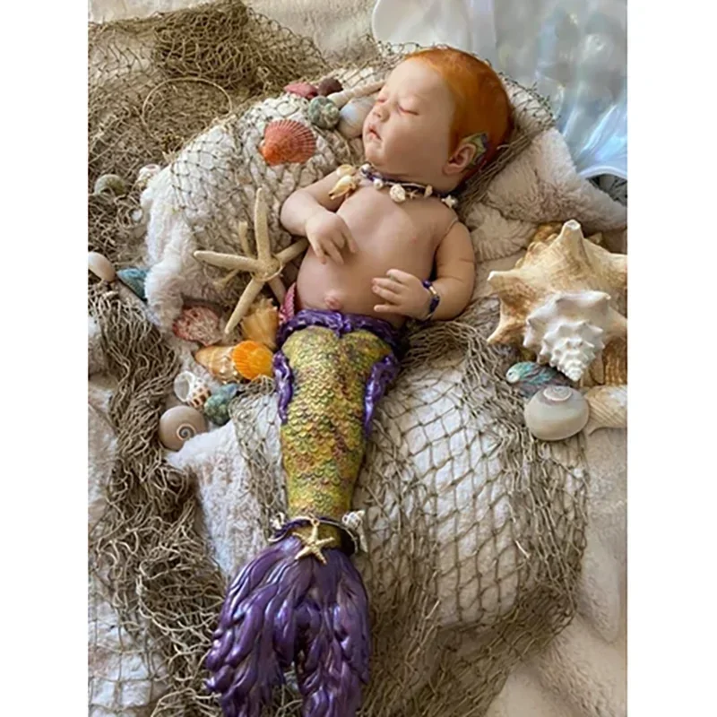 

25inch Reborn Doll Kit Rhynn Merbaby Unfinished Lifelike Full Body Soft Touch Fresh Color Muñeca Kit Reborn