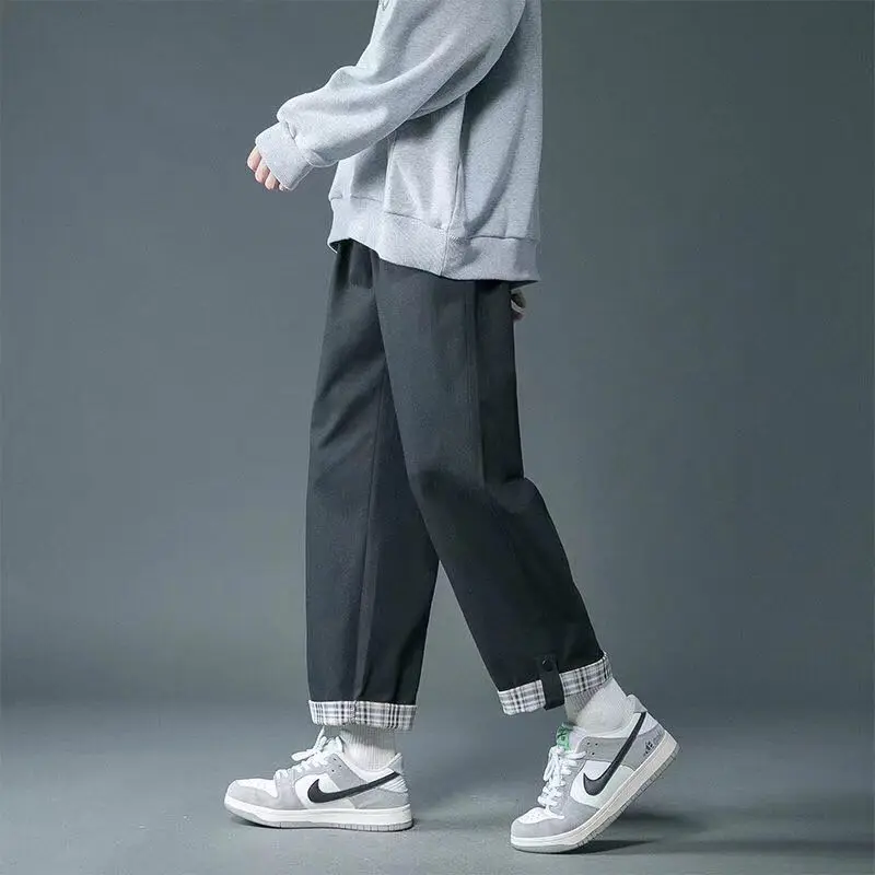 Casual Pants Men's 2022 Spring and Summer Thin Section Trend Loose Wide-leg Straight Sports Boys All-match Neutral Pants Men