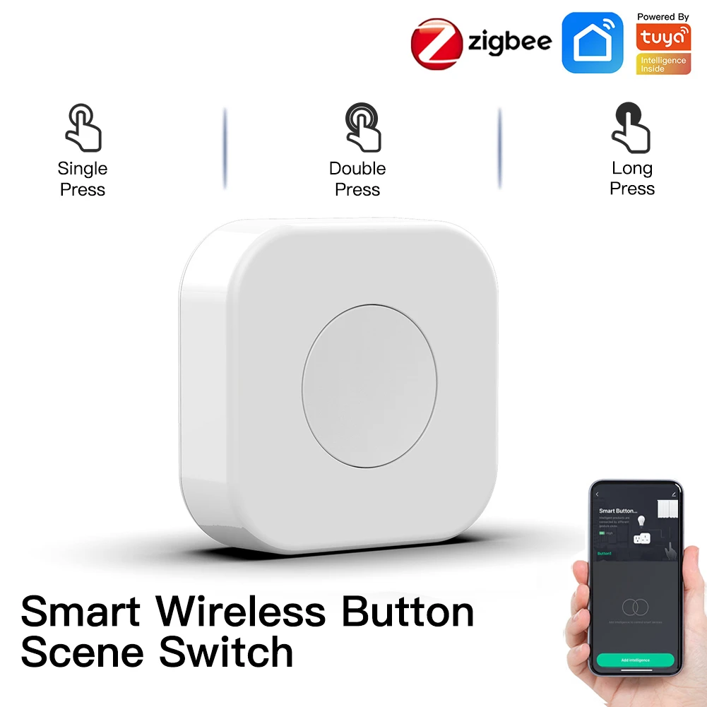 Tuya ZigBee Scene Button Wireless Mini Switch One Key Control Button Smart Home Automation Works with ZigBee Gateway