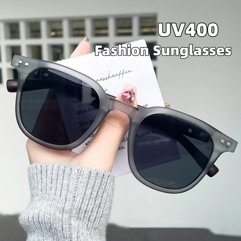 

New Arrival Men Vintage Wooden Frame Sunglasses Women's INS Style Retro Square Frame UV400 Shades Eyewear Men Goggles