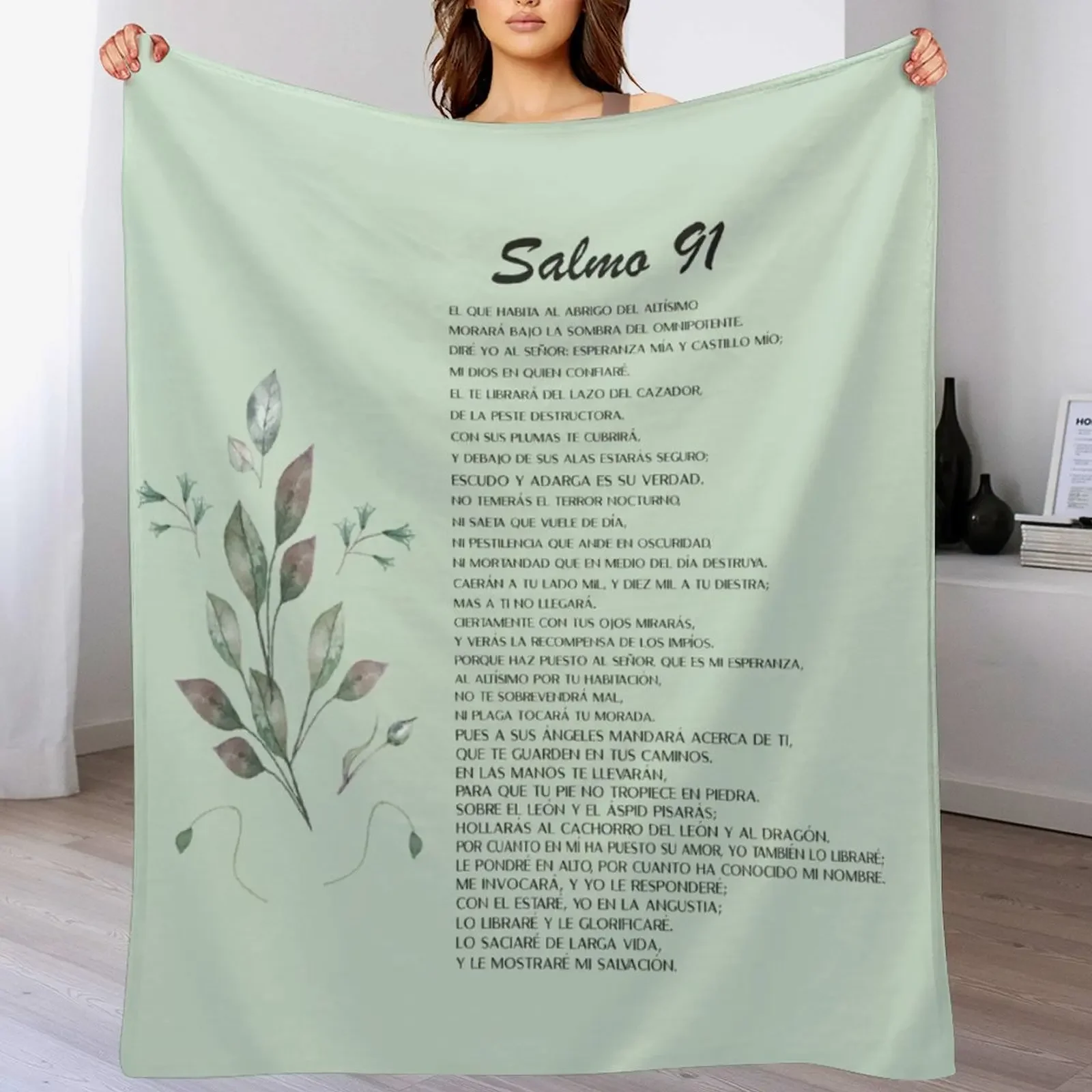 

Salmo 91, Spanish Bible Verse Throw Blanket blankets and throws Bed Luxury St Blankets