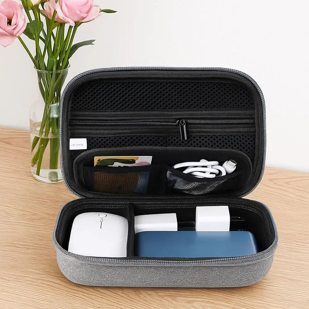 

Carrying Cases Large Capacity Travel Organizer Portable Hard Shell Bag Organizer Double Layered Hard Drive Package Office