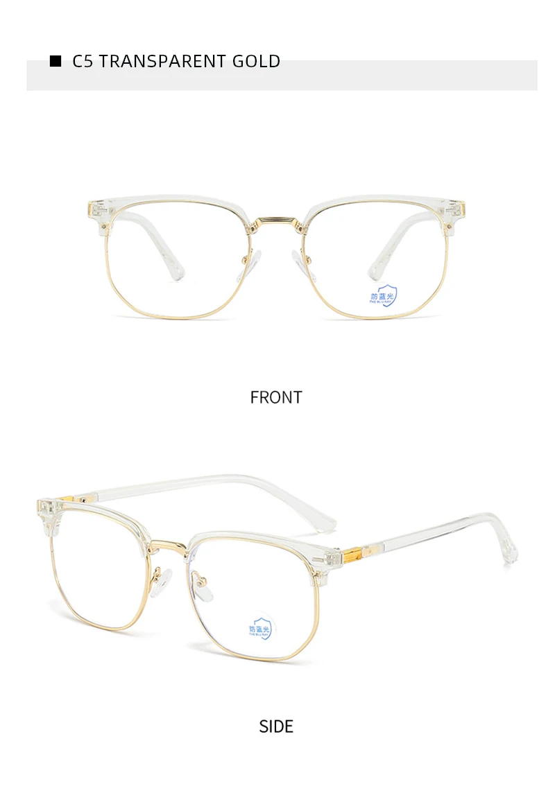 Leichte Augenbrauen-Anti-Blaulicht-Brille für Herren und Damen, klassische blaue Licht-blockierende Brille, modische Computer-Brille – Detail 17