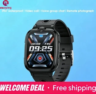 4G Kinder-Smartwatch 2026 Upgrade, Echtzeit-GPS-Ortung, HD-Videochat, IP67 wasserdicht, SOS-Notruf, Anti-Verlust-Elternüberwachungsuhr