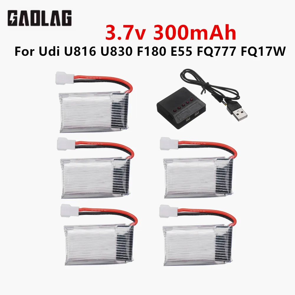 702030 3.7v Lipo Battery For Udi U816 U830 F180 E55 FQ777 FQ17W Hubsan H107 3.7v 300mah For Syma X11C FY530 RC Drone Battery