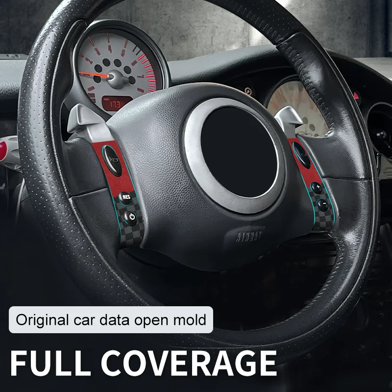 Steering Wheel Button Sticker For Mini Cooper Hatchback One S R50 R52 R53 2002-2008 Car Interior Decoration Accessories