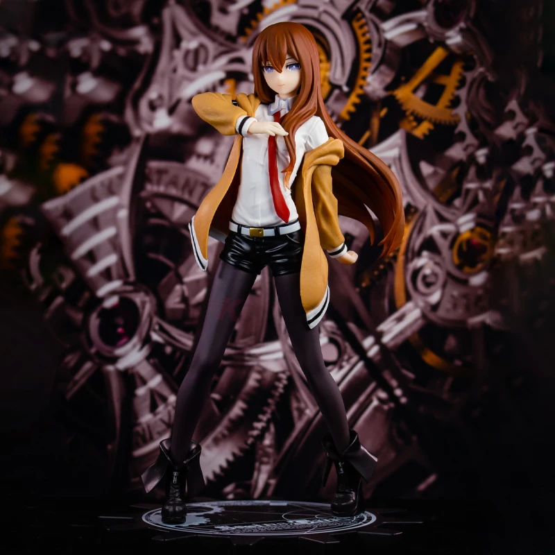 18cm Steins Gate Anime Girl Figure Makise Kurisu Action Figure Steins;Gate Kurisu Makise Figurine Collectible Model Doll Toys