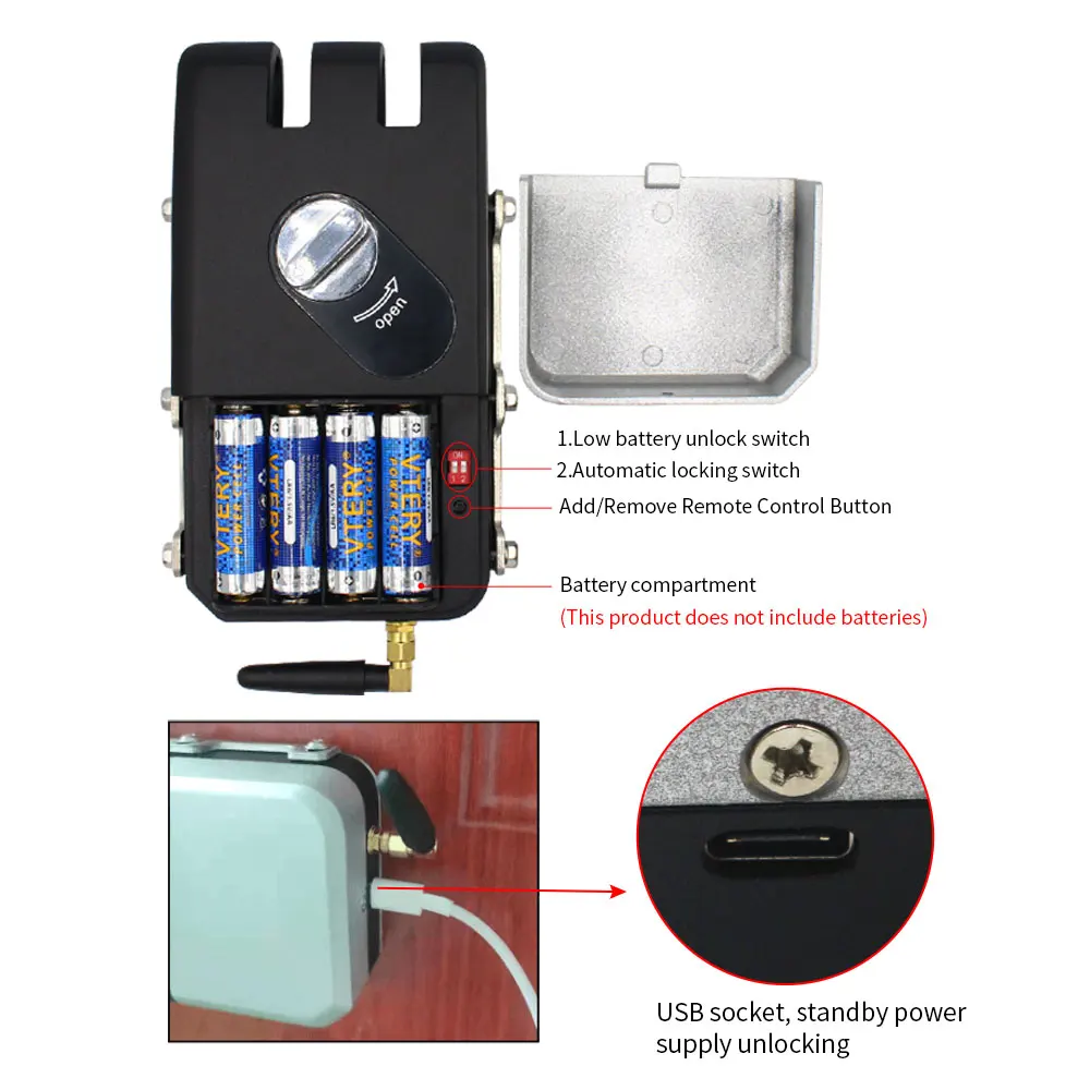 Tuya Smart Home Bluetooth Electric Smart Door Lock Wireless Control With 433M Remote Control Security Anti-theft support Gateway