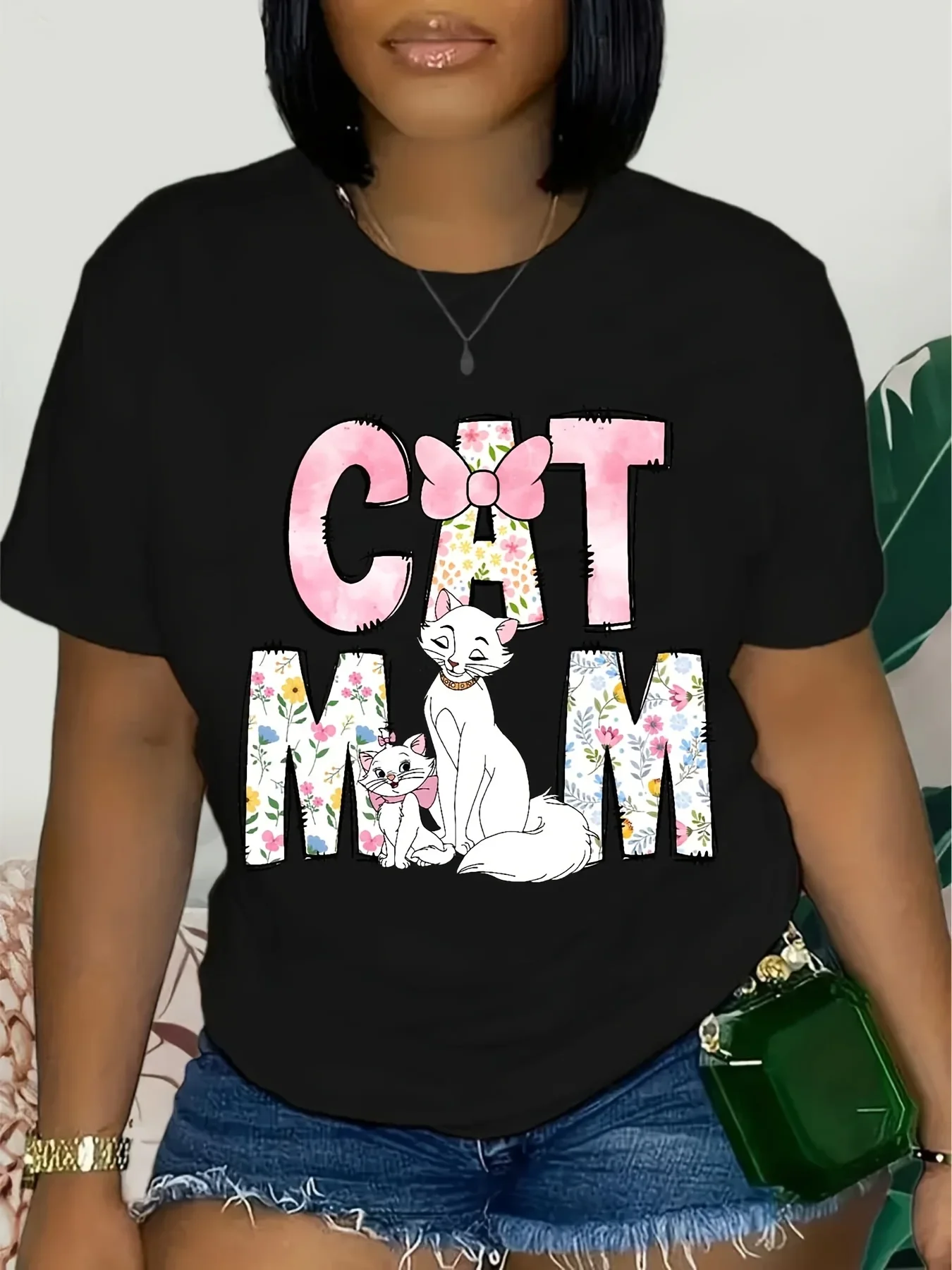 Camiseta estampada de Aristogatos de Disney, linda camiseta de verano con mangas cortas de gato Mary, Toulouse y Berlioz para hombres y mujeres