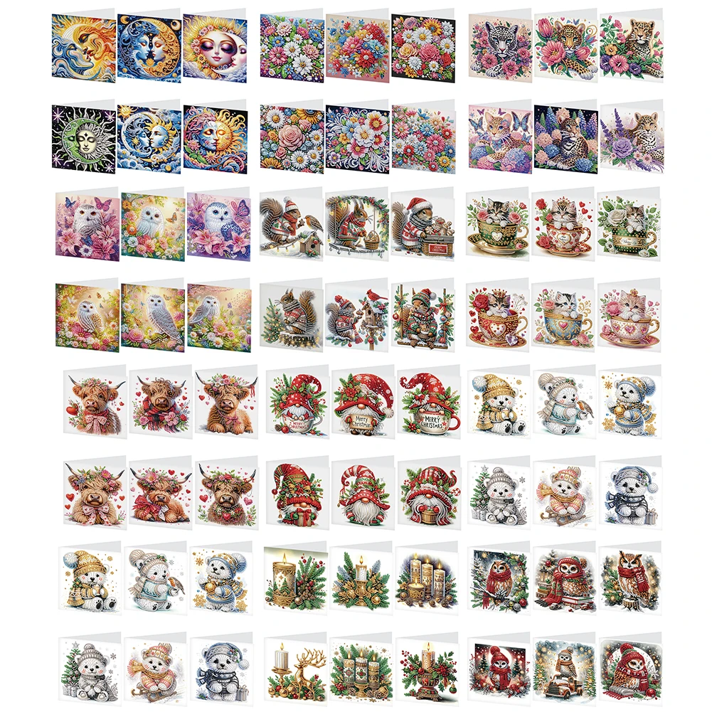 

6 шт., рождественская белка, алмазная открытка ручной работы, сделай сам, алмазная живопись, открытка, алмазная живопись, поздравительная открытка для семьи, друзей, подарок